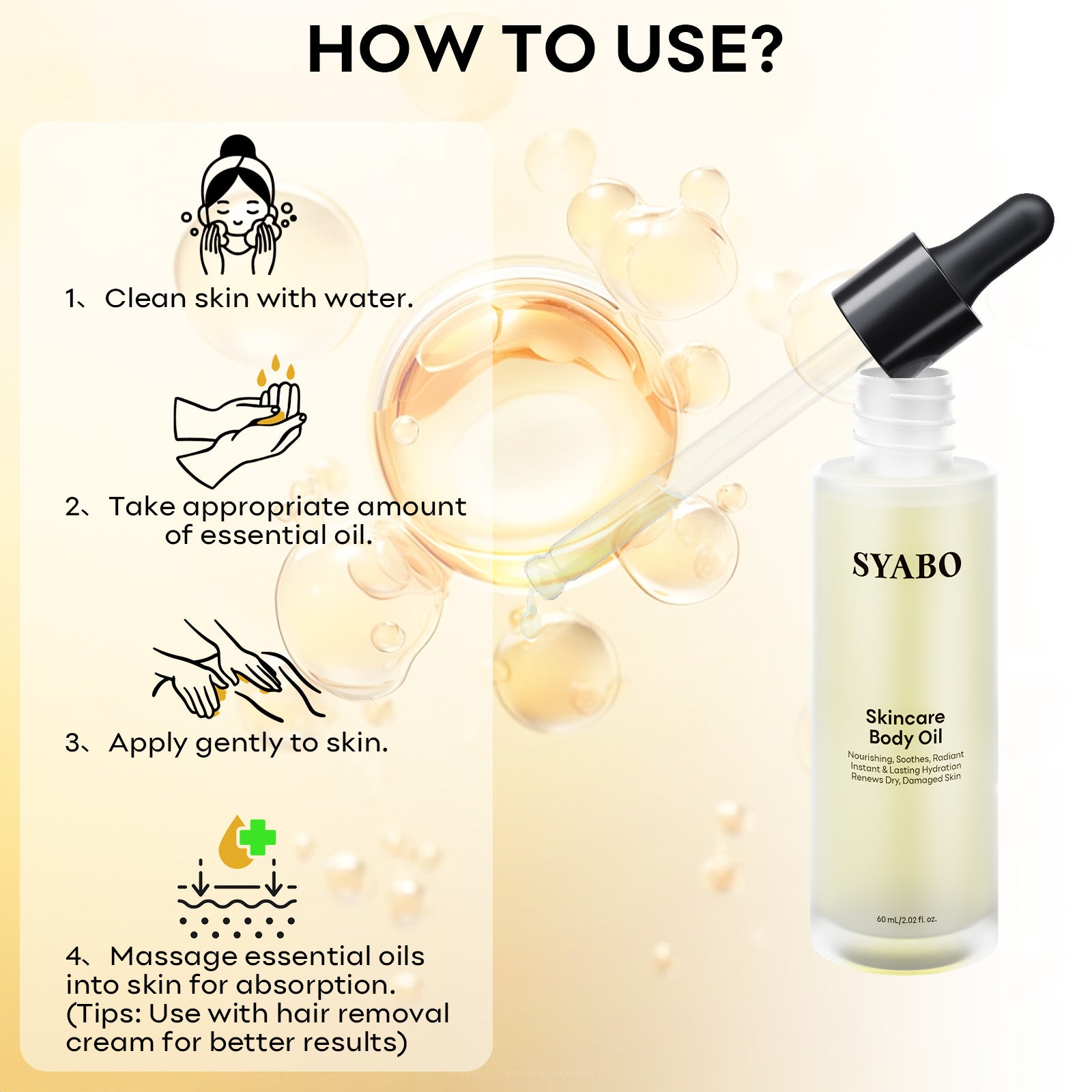 SYABO Skincare Body Oil, Moisturizer Hydrating Body Oil